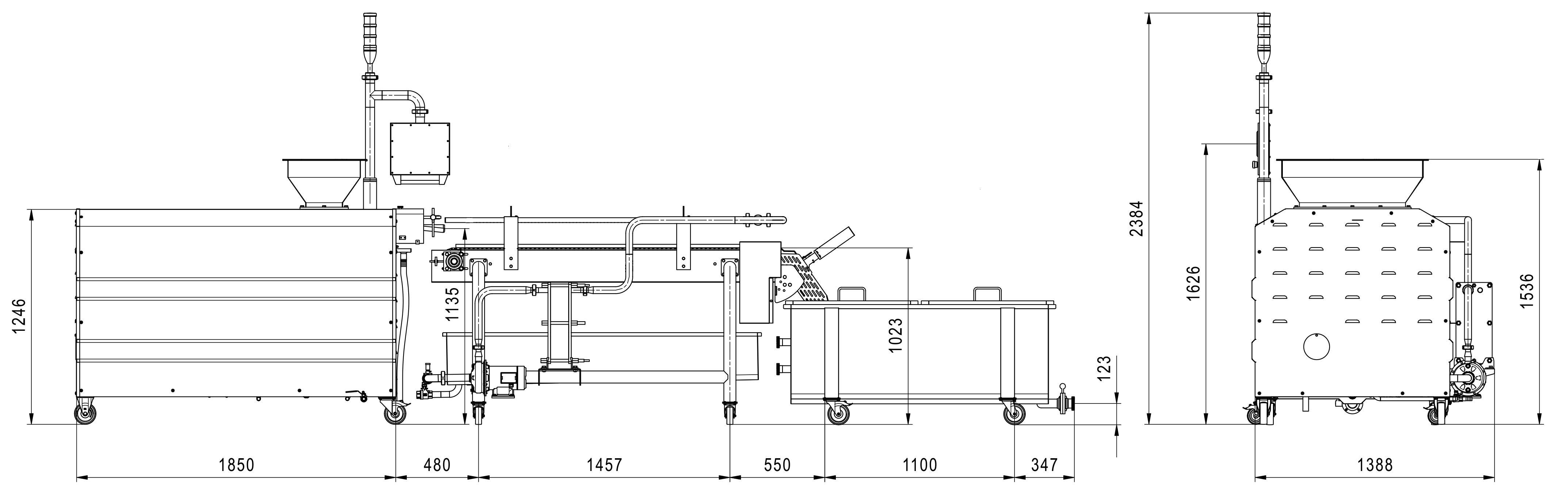 Trenzadora — modelos SII-1HBM-200 y SII-4HBM-400 con especificaciones de capacidad